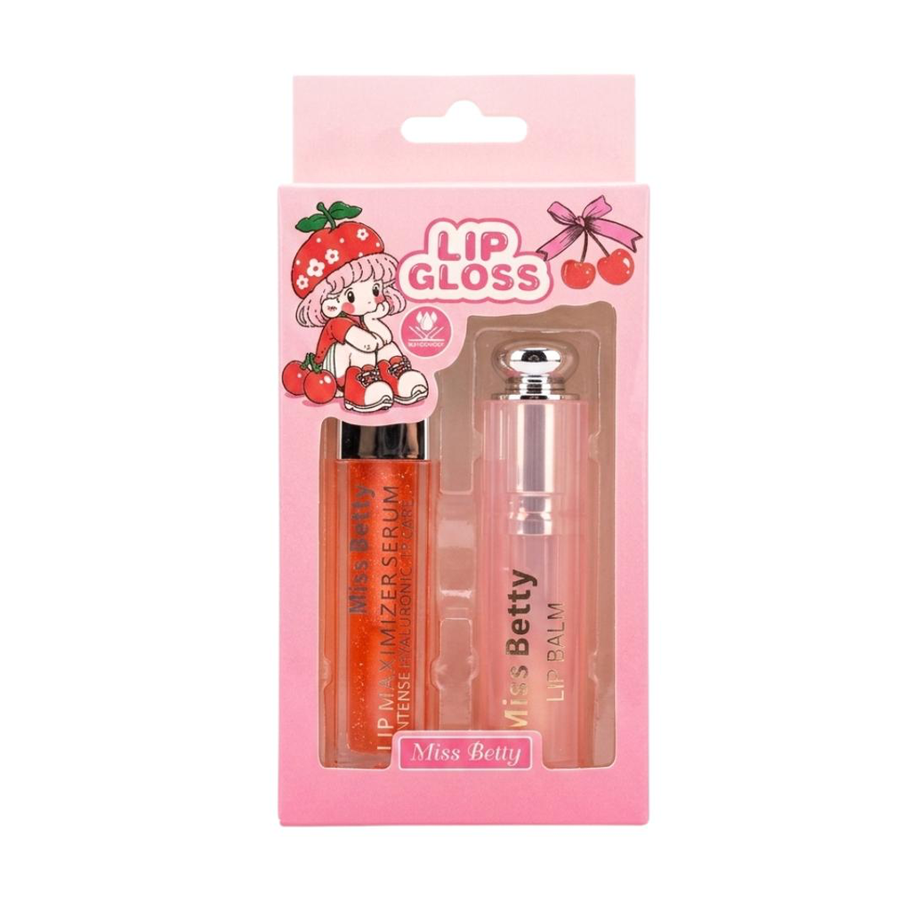 [L5569] KIT DE LIP GLOSS VOLUMINIZADOR Y BÁLSAMO HIDRATANTE MISS BETTY
