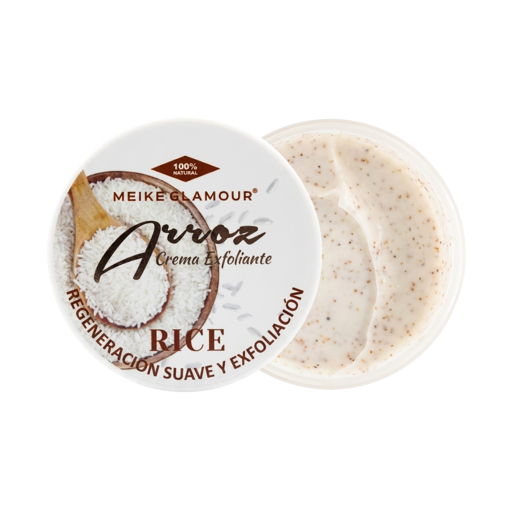 [MKG0323] CREMA EXFOLIANTE DE ARROZ PARA CARA Y CUERPO MEIKE GLAMOUR#