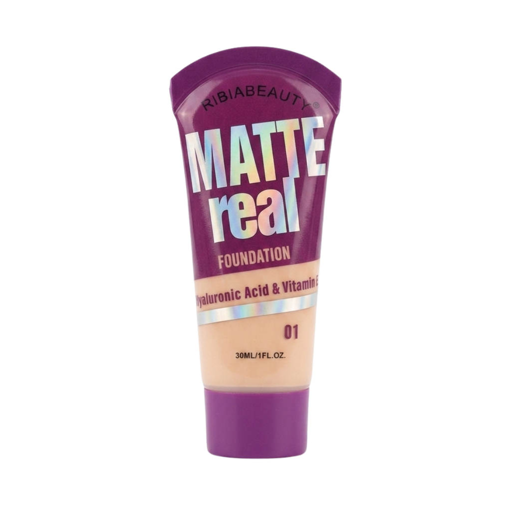 [RB2246-3] BASE LÍQUIDA MATTE CON ÁCIDO HIALURÓNICO Y VITAMINA E RIBIA BEAUTY (TONO 03)