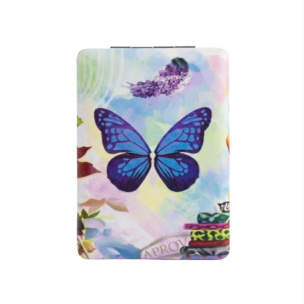 ESPEJO DOBLE DE BOLSILLO MARIPOSA