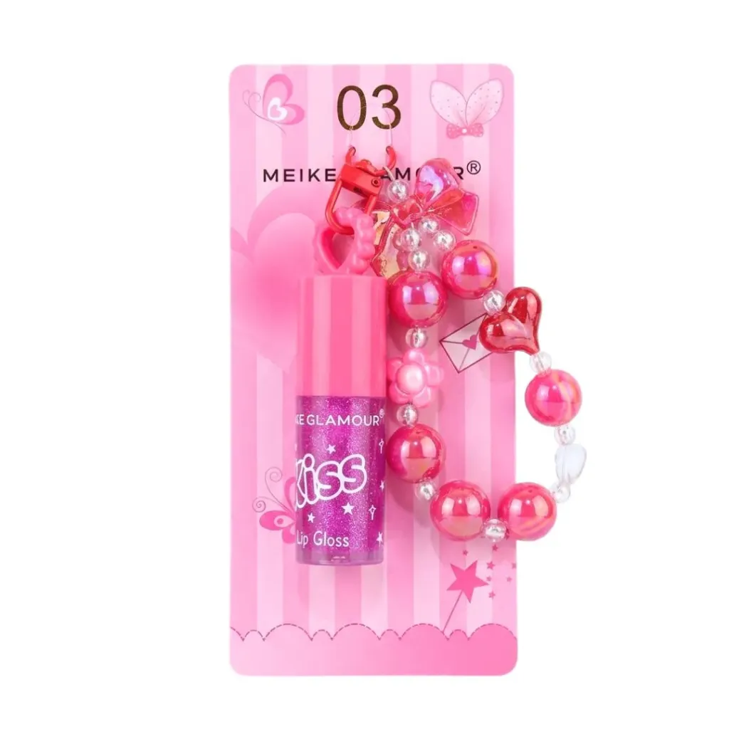 LIP GLOSS CON LLAVERO KISS MEIKE GLAMOUR