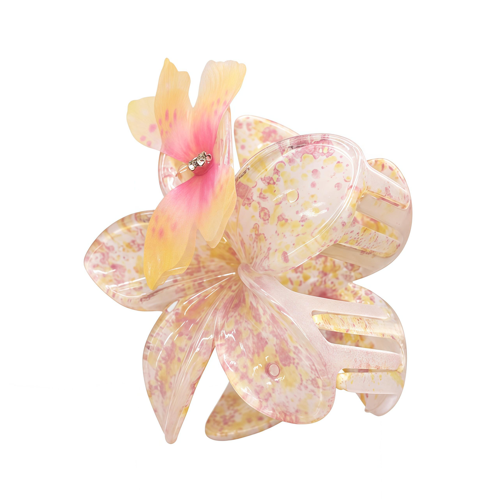 [S36353] PINZA SUJETADORA PARA CABELLO FLORAL CON MARIPOSA